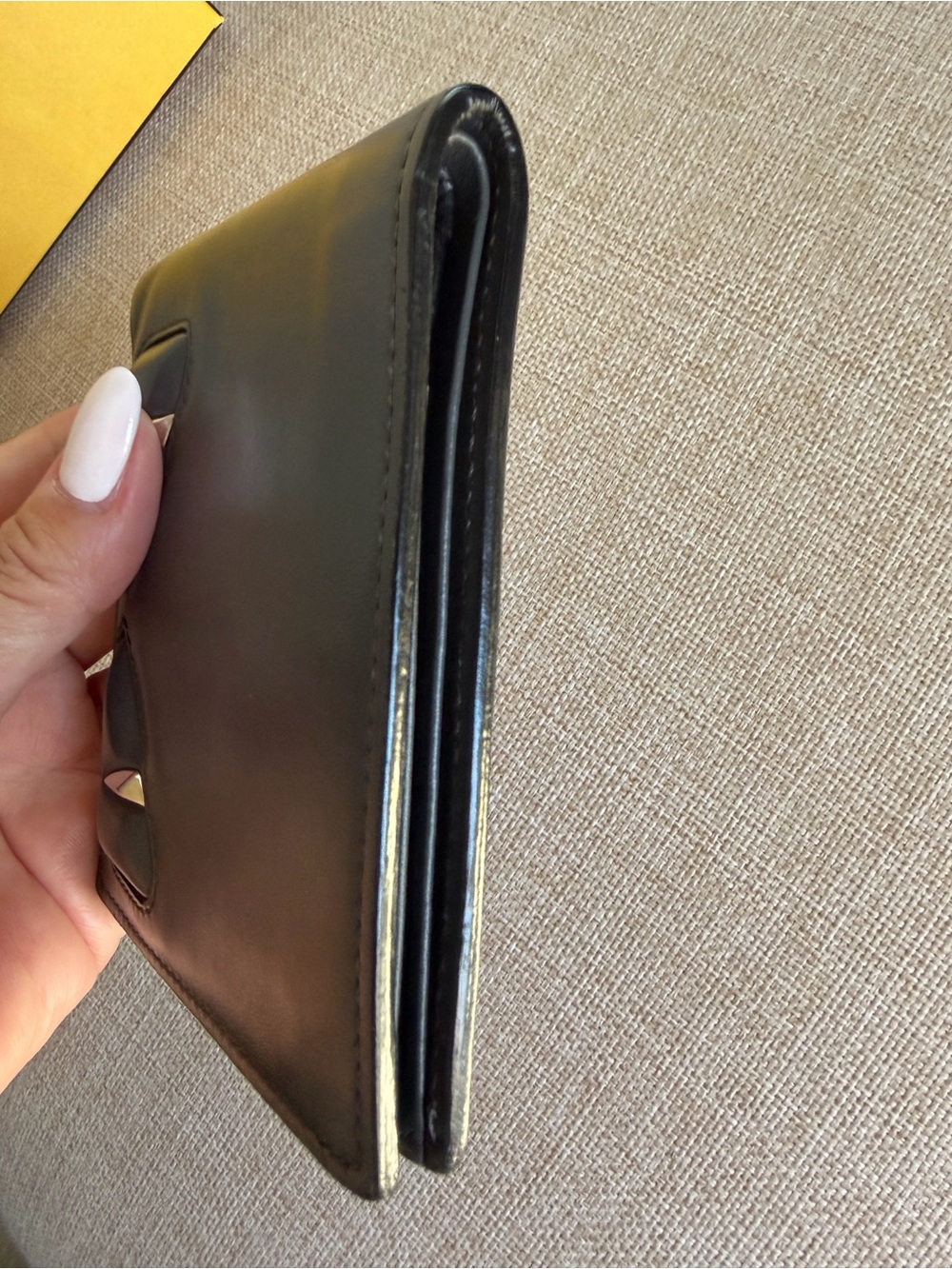 FENDI Bugs Monster Grey Asphalt Leather Palladium Eyes Bifold Men’s Wallet Box - Picture 12 of 15